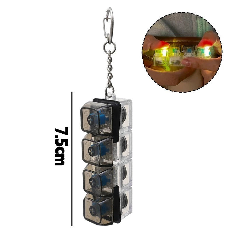 Chaveiro Minimalista Transparente | Brinquedo De Botão De Teclado Mecânico