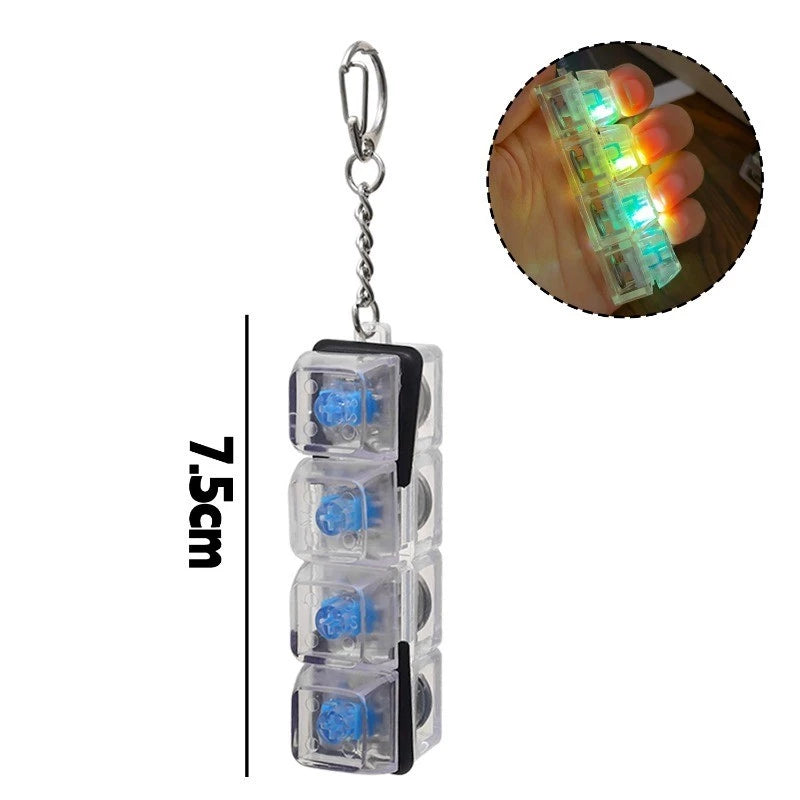 Chaveiro Minimalista Transparente | Brinquedo De Botão De Teclado Mecânico