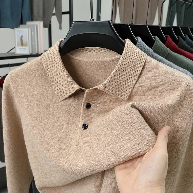 Suéter masculino de cashmere de alta qualidade para ocasiões casuais de negócios