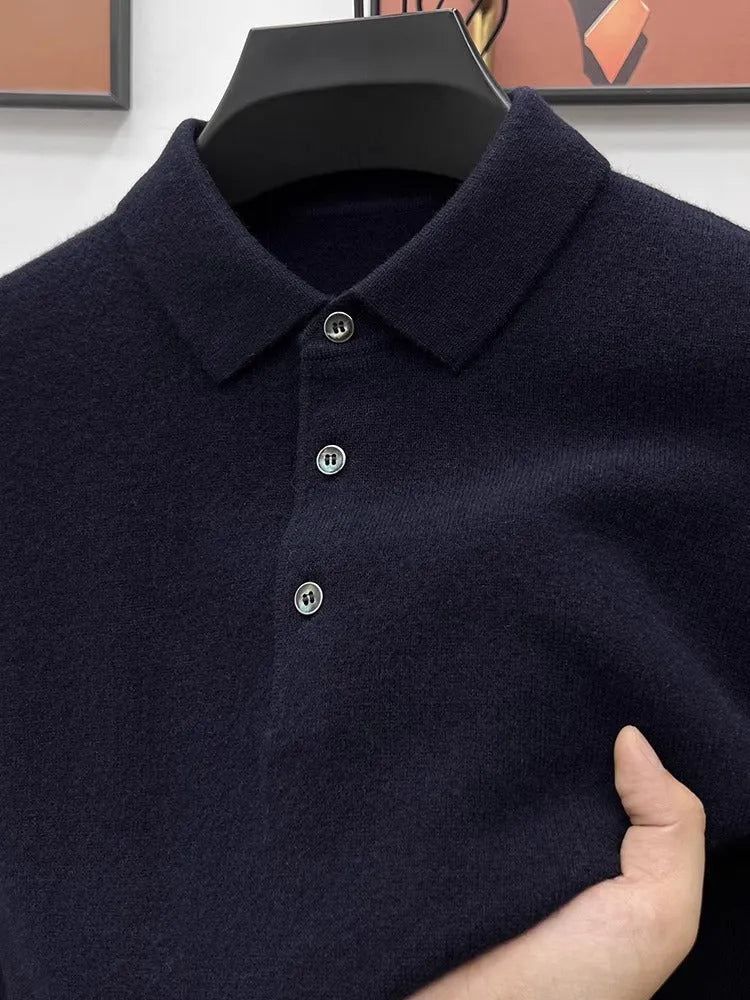 Suéter masculino de cashmere de alta qualidade para ocasiões casuais de negócios