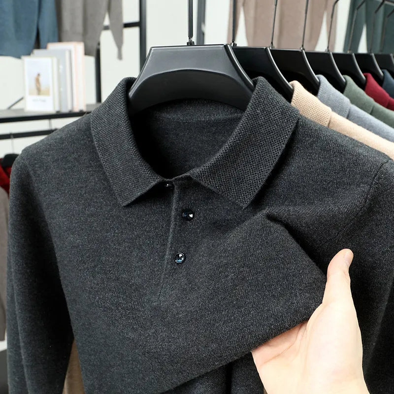 Suéter masculino de cashmere de alta qualidade para ocasiões casuais de negócios