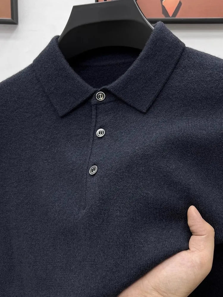 Suéter masculino de cashmere de alta qualidade para ocasiões casuais de negócios